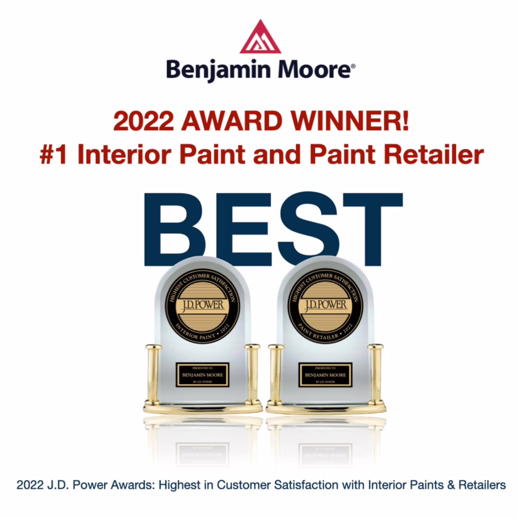 J.D. Power Award Winner - Best Interior Paint and Paint Retailer - Benjamin Moore