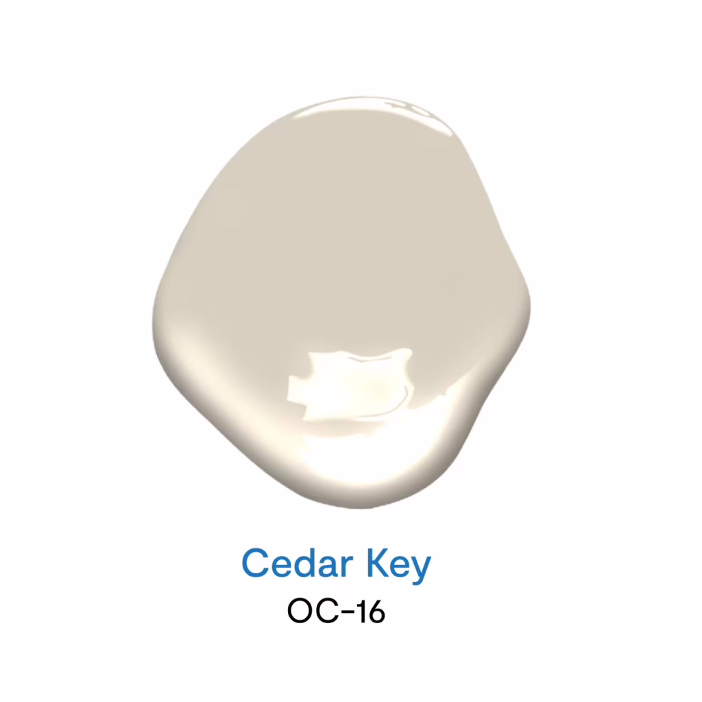 Cedar Key OC-16 สีทาบ้านโทนสีกลาง สีเบจ สีขาวครีมยอดนิยม จาก Benjamin Moore