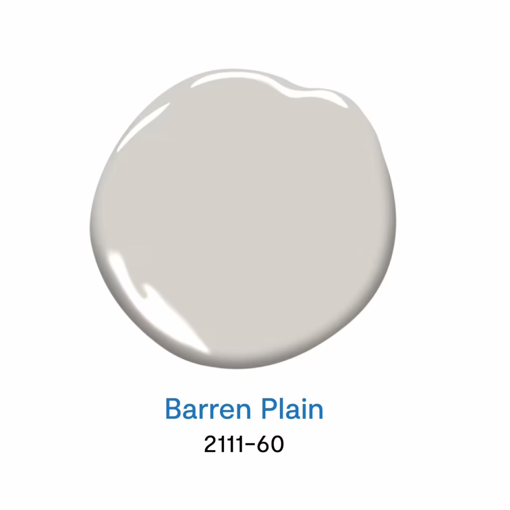 Barren Plain 2111-60 สีทาบ้านโทนสีกลาง สีเทาเบจยอดนิยม จาก Benjamin Moore