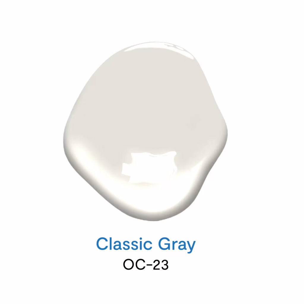 Classic Gray OC-23 สีทาบ้านโทนสีกลาง สีขาวครีมยอดนิยม จาก Benjamin Moore