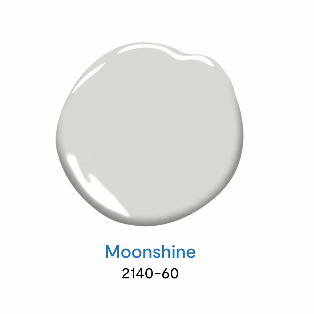 Moonshine 2140-60 สีทาบ้านโทนสีกลาง สีเทาอ่อนยอดนิยม จาก Benjamin Moore