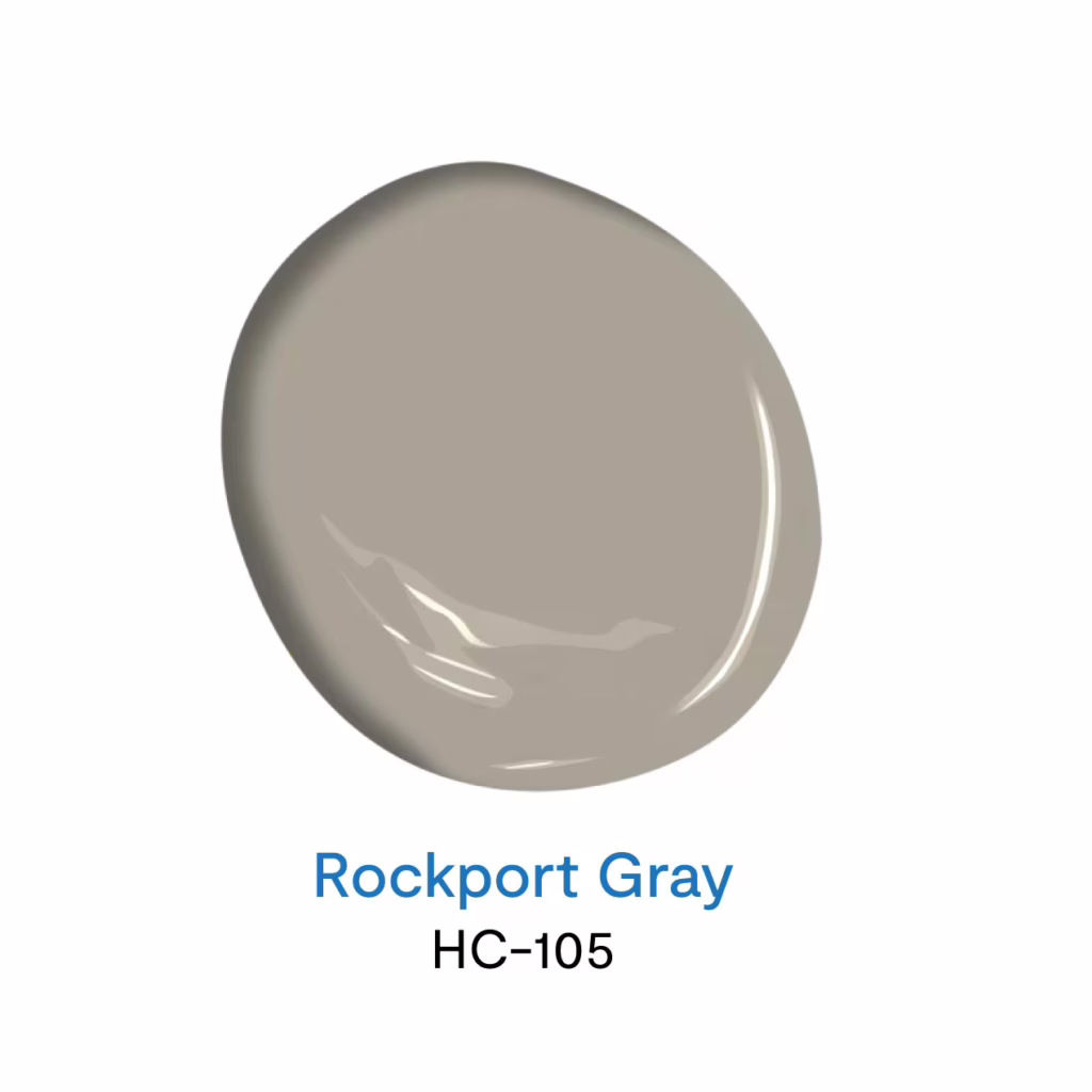 Rockport Gray HC-105 สีทาบ้านโทนสีกลาง สีน้ำตาลเทายอดนิยม จาก Benjamin Moore