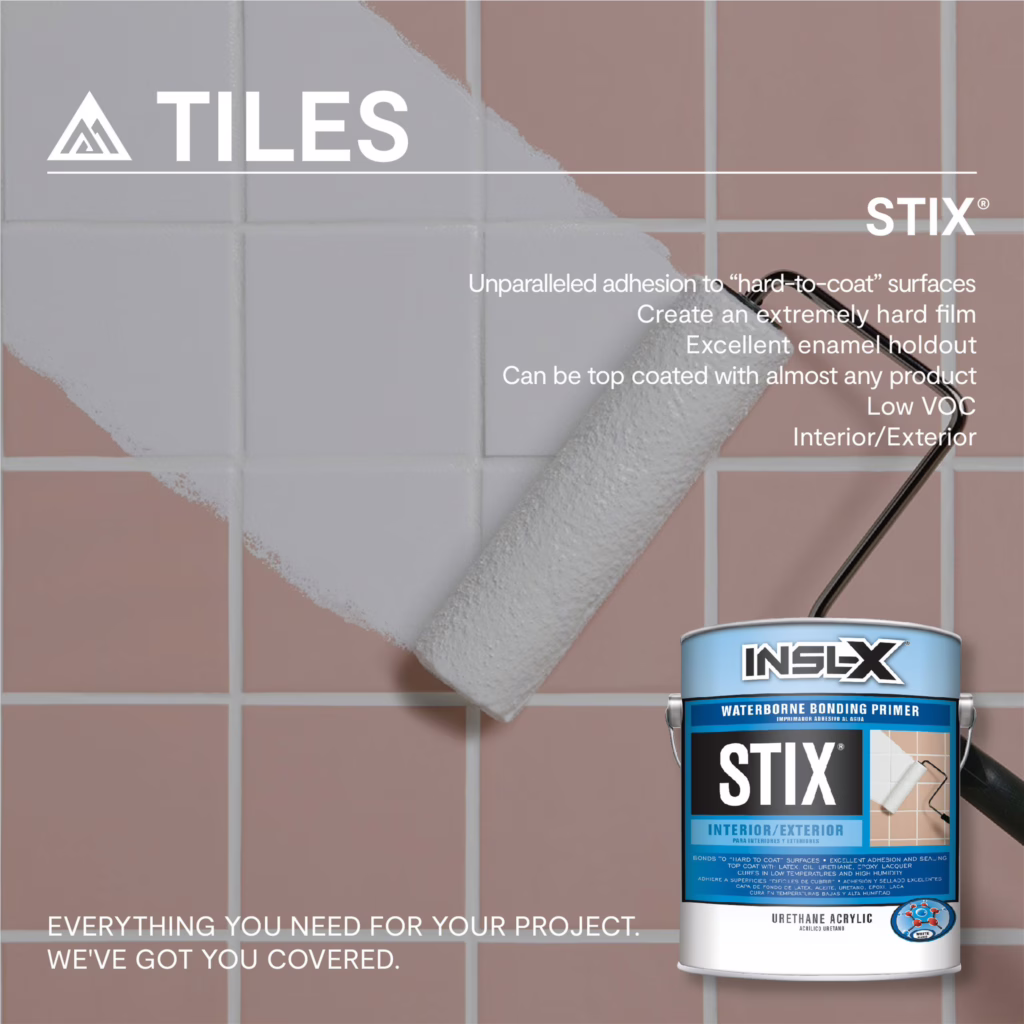สีรองพื้นสำหรับกระเบื้องและพื้นผิวเรียบลื่น Benjamin Moore รุ่น Stix สีรองพื้นแรงยึดเกาะสูง สูตรน้ำ
