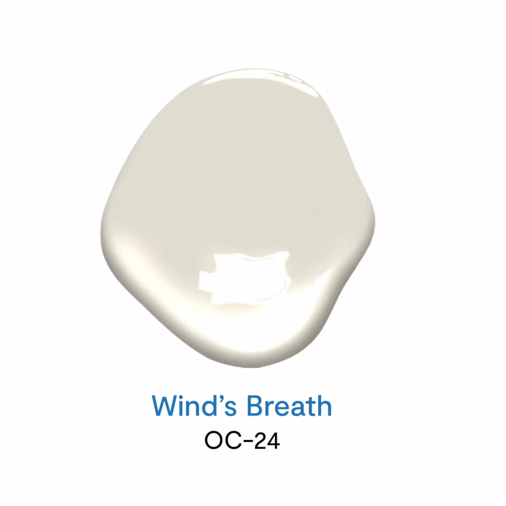 Wind's Breath OC-24 สีทาบ้านโทนสีกลาง สีขาวครีมยอดนิยม จาก Benjamin Moore
