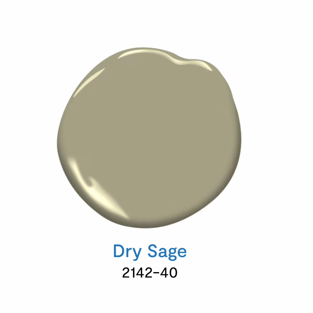 Dry Sage 2142-40 สีทาบ้านโทนสีเขียว สีเขียวยอดนิยม จาก Benjamin Moore