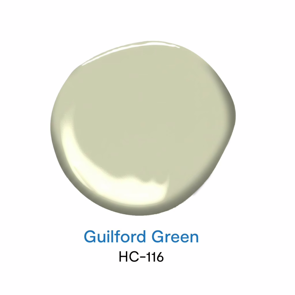 Guildford Green HC-116 สีทาบ้านโทนสีเขียว สีเขียวอ่อนยอดนิยม จาก Benjamin Moore