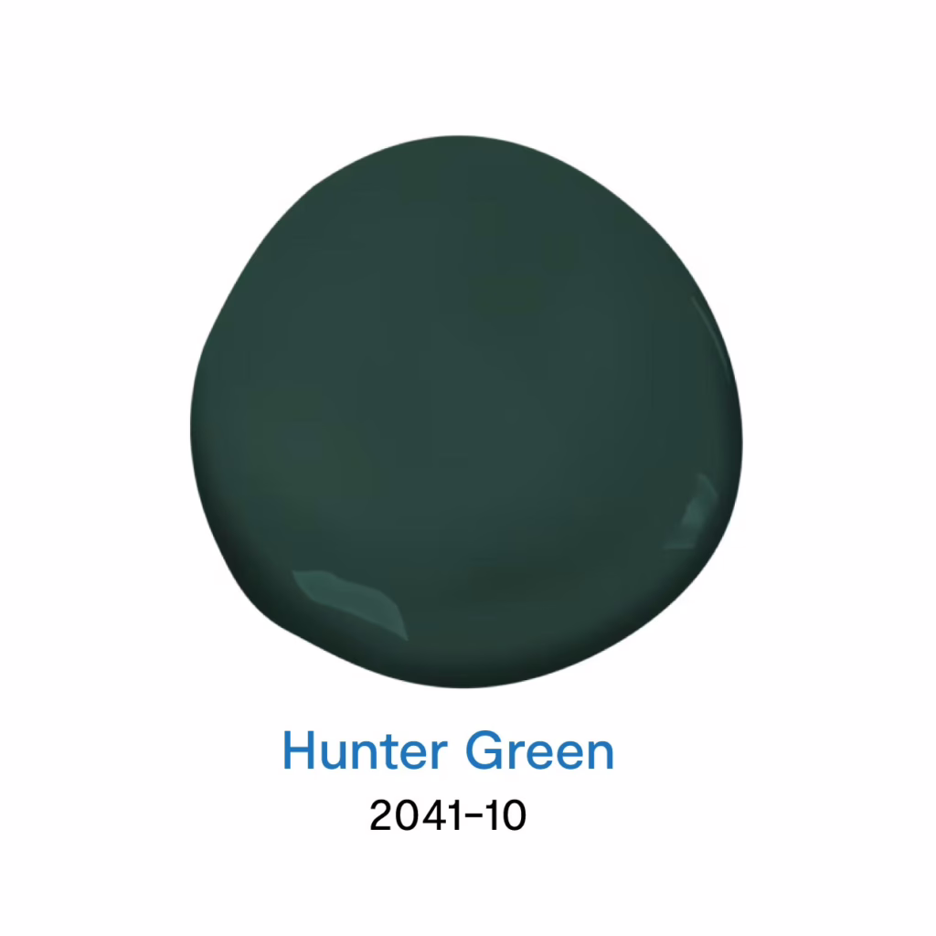 Hunter Green 2041-10 สีทาบ้านโทนสีเขียว สีเขียวเข้มยอดนิยม จาก Benjamin Moore
