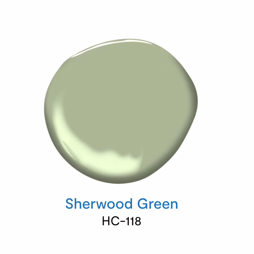 Sherwood Green HC-118 สีทาบ้านโทนสีเขียว สีเขียวยอดนิยม จาก Benjamin Moore